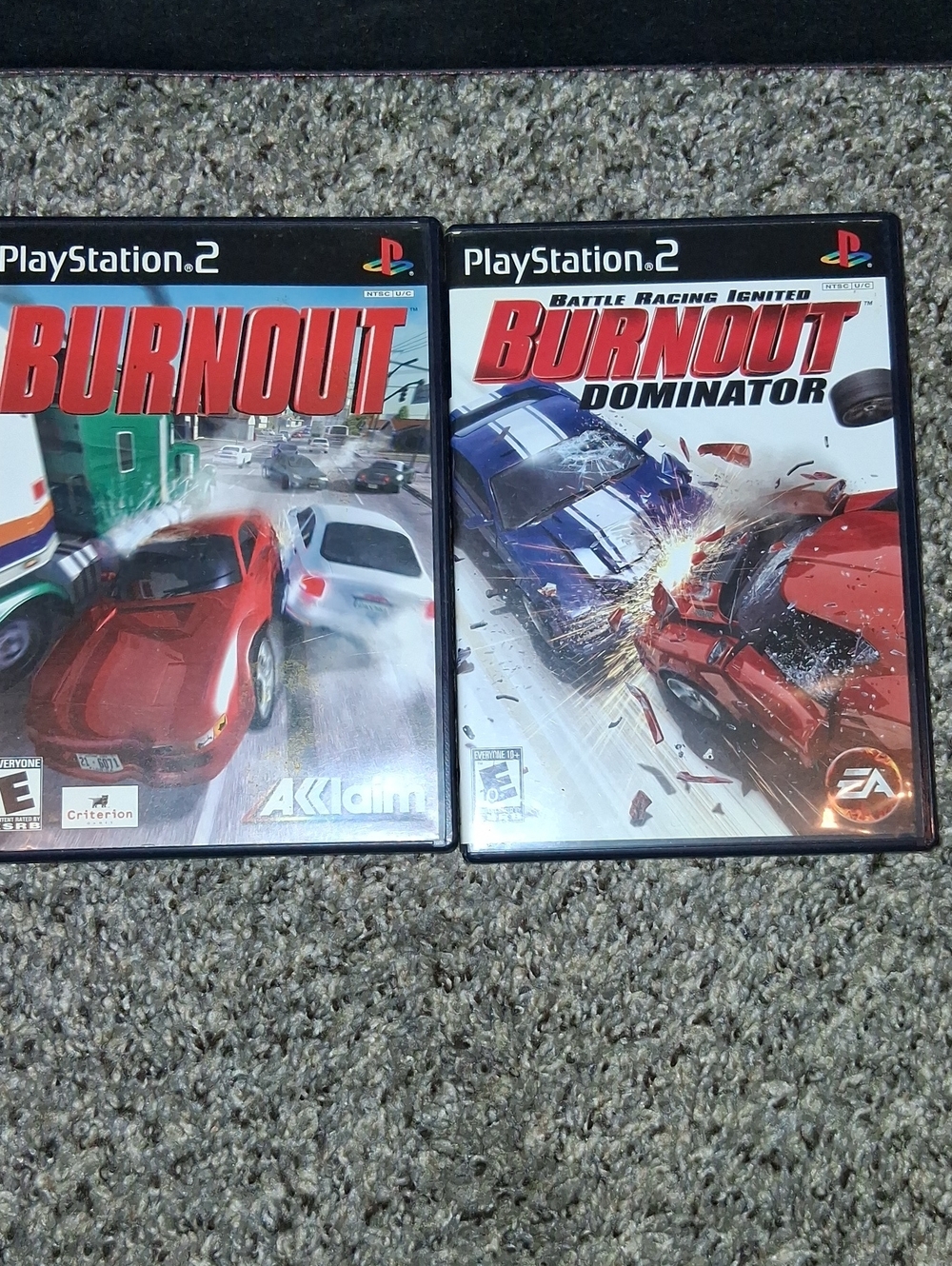 Sony PlayStation 2 Burnout & Burnout Dominator – Red and Blue Cover Art